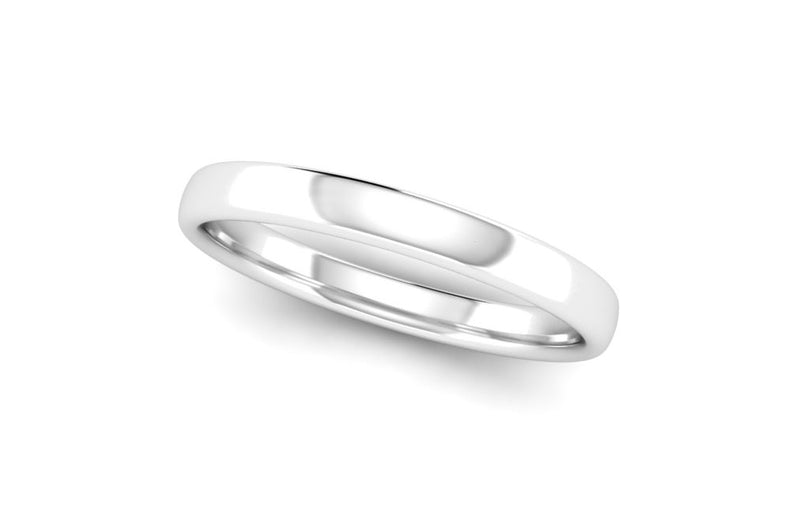 Ethical White Gold 2.5mm Slight Court Wedding Ring