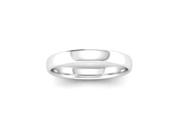 Ethical White Gold 3mm Slight Court Wedding Ring