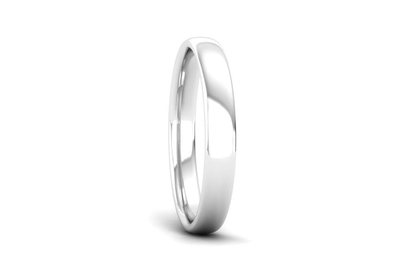 Ethical Platinum 3mm Slight Court Wedding Ring