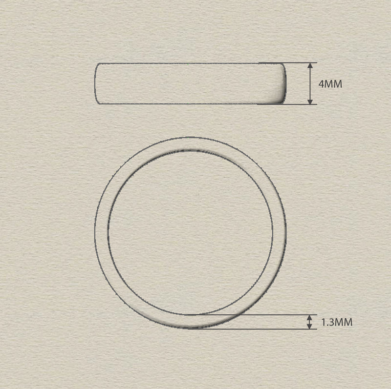 Ethical Platinum 4mm Slight Court Wedding Ring