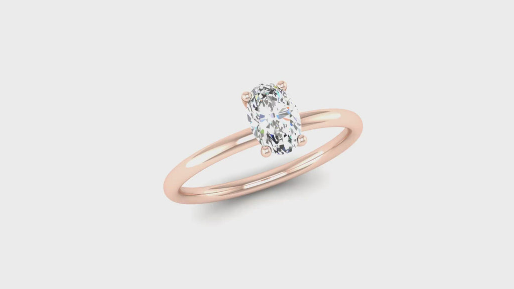 Fairtrade White Gold Solitaire Oval Cut Diamond Engagement Ring