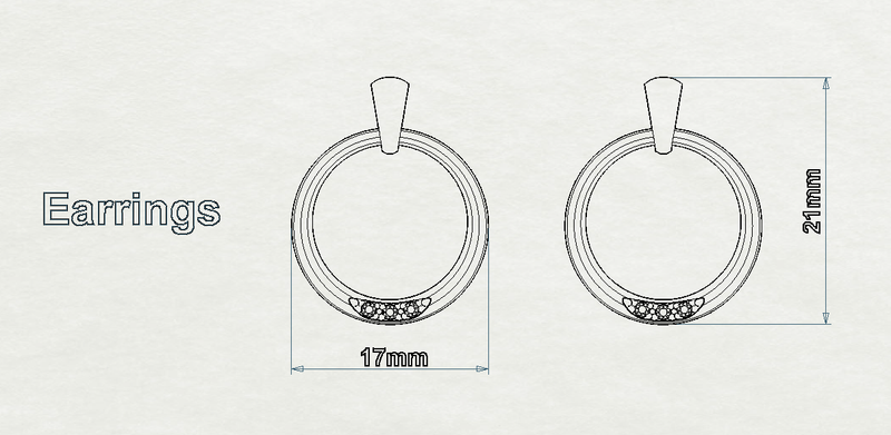 Fairtrade Silver Sparkle Drop Hoop Earrings with Diamonds, Jeweller's Loupe