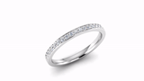 Ethically-sourced Platinum Grain Set Diamond Wedding Ring with Border - Jeweller's Loupe