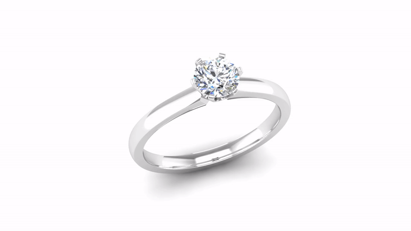 Rex Setting Fairtrade Rose Solitaire Round Brilliant Cut Diamond Engagement Ring ...